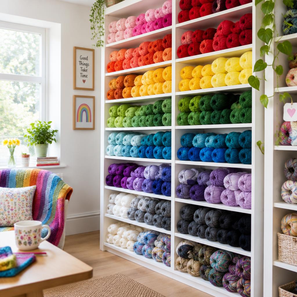 Colourful yarn and knitting