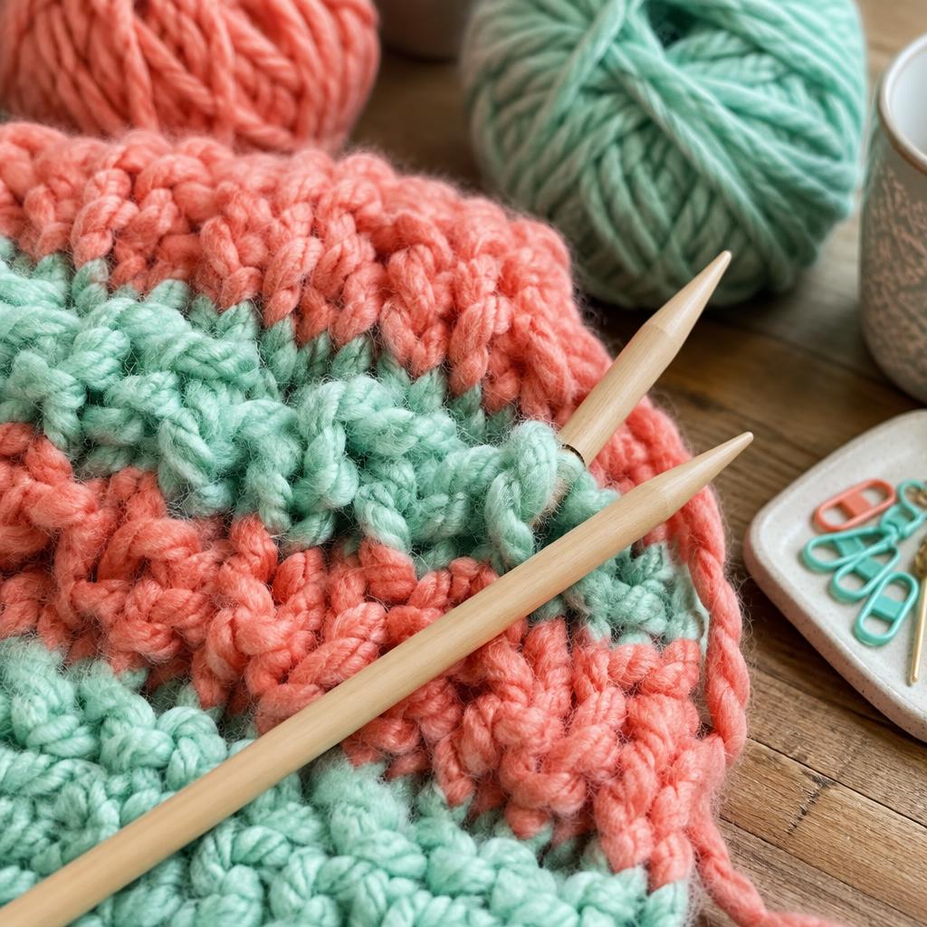 Colourful yarn and knitting
